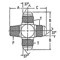 202003 Male Pipe to Male JIC Cross